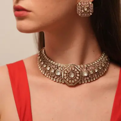 Rajwada Indo Western Polki Choker Set