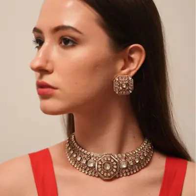 Rajwada Indo Western Polki Choker Set
